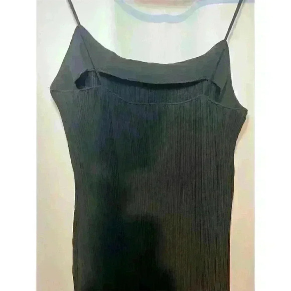 Good American Women's Black Ribbed Maxi Slip Dress Size 00 - Picture 5 of 14